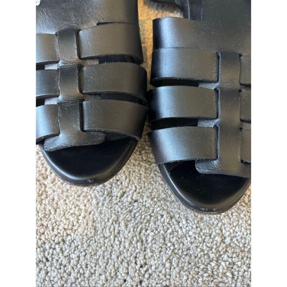 Theory Fisherman black leather sandals Sz 37/6.5 $295 - Picture 4 of 7